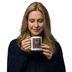 11oz Abstract Woman White Glossy Coffee Mug - Dip n' Design