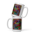 15oz Abstract Woman White Glossy Coffee Mug - Dip n' Design