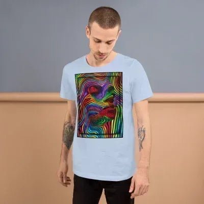 Baby Blue Abstract Woman Unisex T-Shirt - Dip n'Design