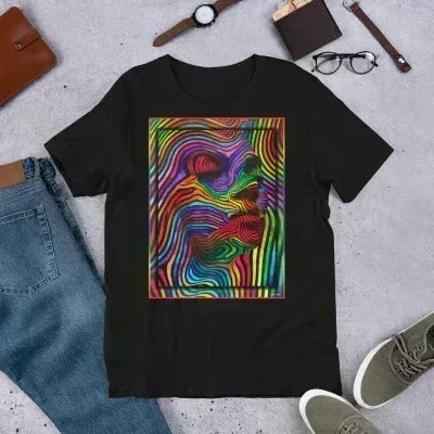 Black Abstract Woman Unisex T-Shirt - Dip n'Design