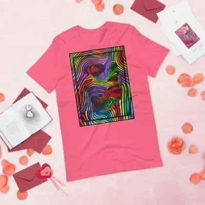 Cherry Pink Abstract Woman Unisex T-Shirt - Dip n'Design