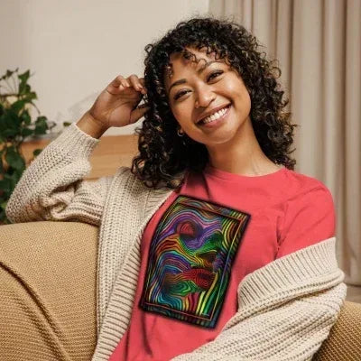 Abstract Woman Heather Red Women's Relaxed T-Shirt - Dip n'Design