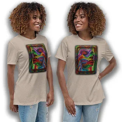 Abstract Woman Heather  Stone Women's Relaxed T-Shirt - Dip n'Design