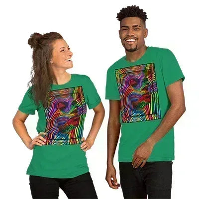 Kelly Green Abstract Woman Unisex T-Shirt - Dip n'Design