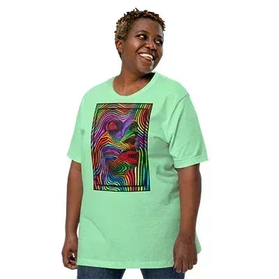 Mint Green Abstract Woman Unisex T-Shirt - Dip n'Design