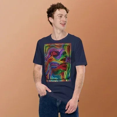 Navy Blue Abstract Woman Unisex T-Shirt - Dip n'Design