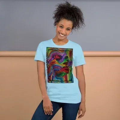 Ocean Blue Abstract Woman Unisex T-Shirt - Dip n'Design
