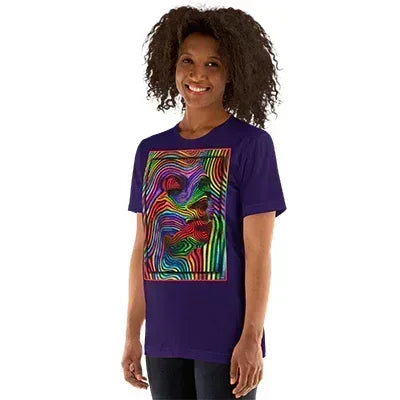 Team Purple Abstract Woman Unisex T-Shirt - Dip n'Design
