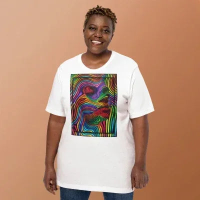 White Abstract Woman Unisex T-Shirt - Dip n'Design