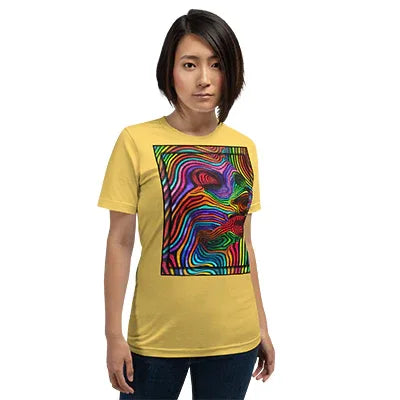 Yellow Abstract Woman Unisex T-Shirt - Dip n'Design