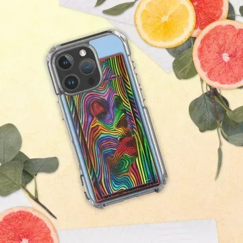iPhone© 16 Pro Clear Phone Case - Abstrac Woman - Dip n' Design