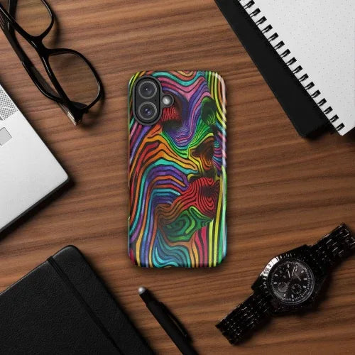 iPhone© 16 Plus Glossy Tough Phone Case - Abstrac Woman - Dip n' Design